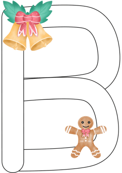 alphabet B in Christmas theme png