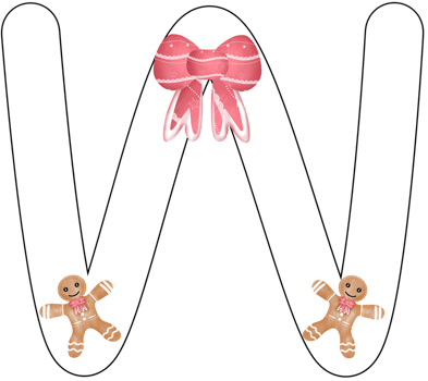 alphabet W in Christmas theme png