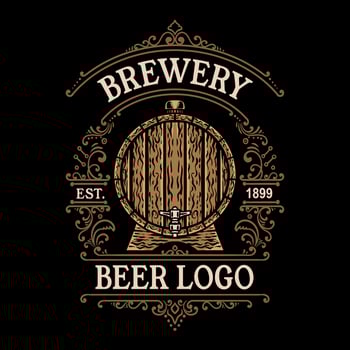 Antique frame beer label vintage retro , Vintage ornament logo. vector