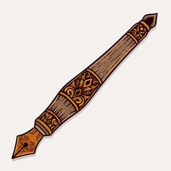 Illustration of vintage pen, Hand drawn illustration in vintage engraving style vector