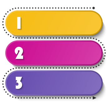 Infographic with 3 steps, process or options. png