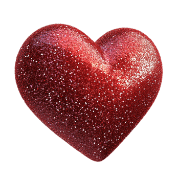 Red Glitter Heart AI-Generative png