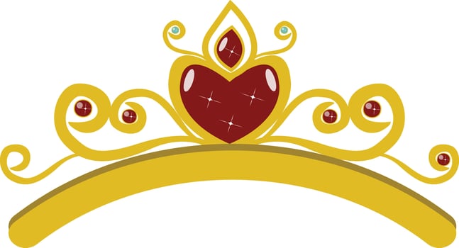 Gold Crown Icon Isolated on White Background. with Lot of Jewelry Decoration. vector
