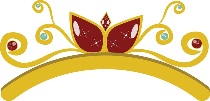 Gold Crown Icon Isolated on White Background. with Lot of Jewelry Decoration. vector
