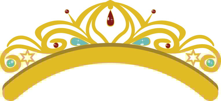 Tiara Crown Cartoon Icon on White Background. vector