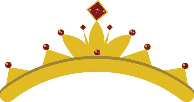 Tiara Crown Cartoon Illustration on White Background vector