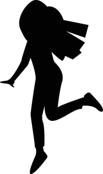 Shopping Girl Silhouette on White Background vector