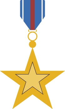 The medal of honor is shown in a star shape vector