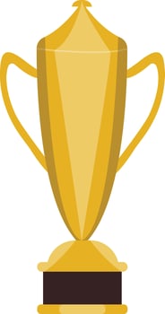 A golden trophy on a white background vector
