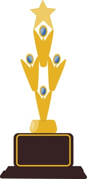 A trophy with a star on top of it vector
