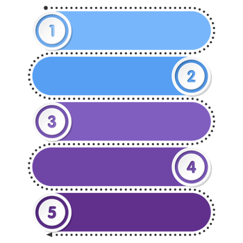 Infographic with 5 steps, process or options. png
