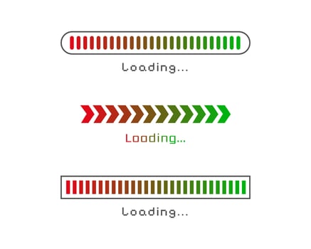 Collection Loading bar status icon. illustration. Set of loaded icons. Download progress. Donload or Upload. vector