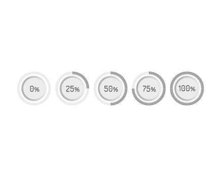 Collection Loading bar status icon. illustration. Set of loaded icons. Download progress. Donload or Upload. vector