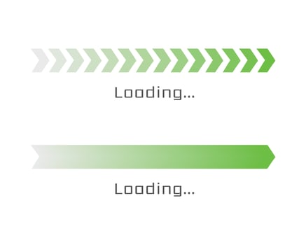 Collection Loading bar status icon. illustration. Set of loaded icons. Download progress. Donload or Upload. vector
