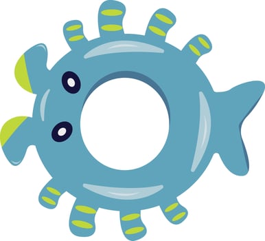 Illustration of inflatable Swimming Ring with Cartoon Design vector