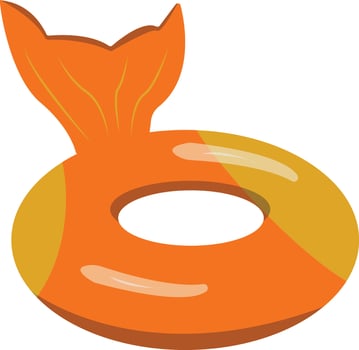 Illustration of inflatable Swimming Ring with Cartoon Shape. vector