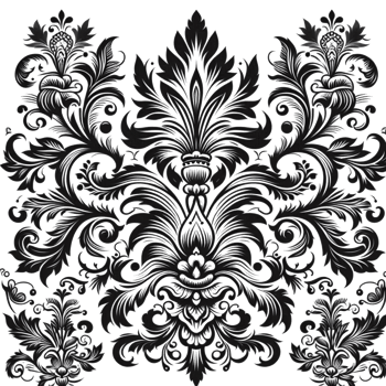 beutiful floral damask pattern background png