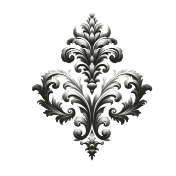black and white floral pattern png