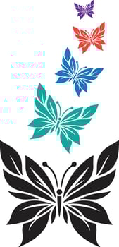Ascension of Colors- Butterfly Gradient in Flight vector