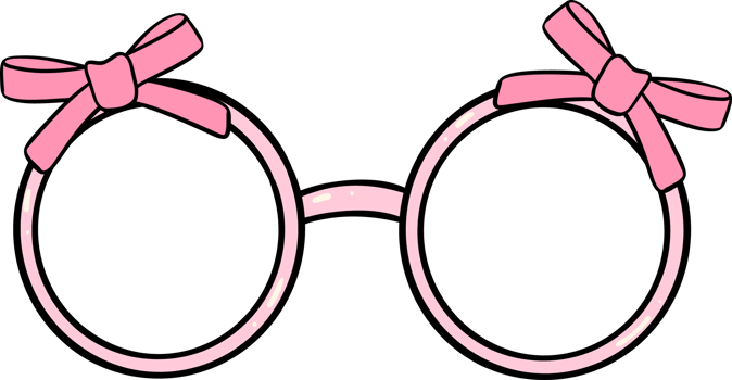 Coquette Girly glasses round shape school supplies png