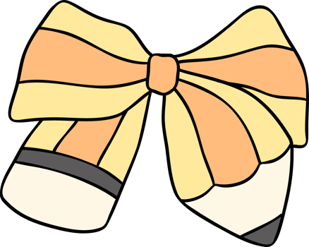 Pencil bow yellow doodle png