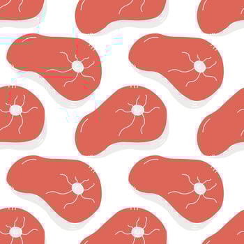 seamless steak pattern. meat background. Doodle illustration with meat products icons vector