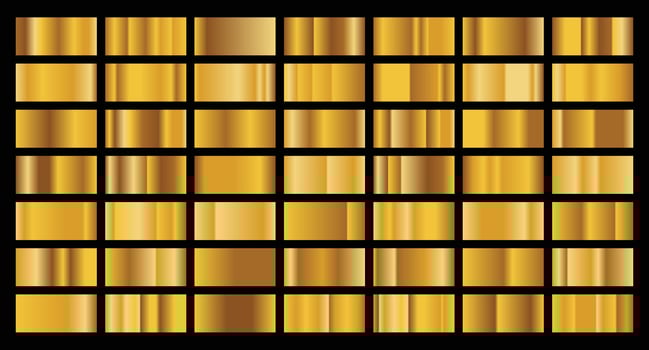 Set of gold texture background. Gold background texture. Steel metal background templates. Metal gradient collection. illustration vector