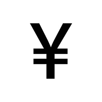 a black yen icon with a symbol that Japanese currency vector