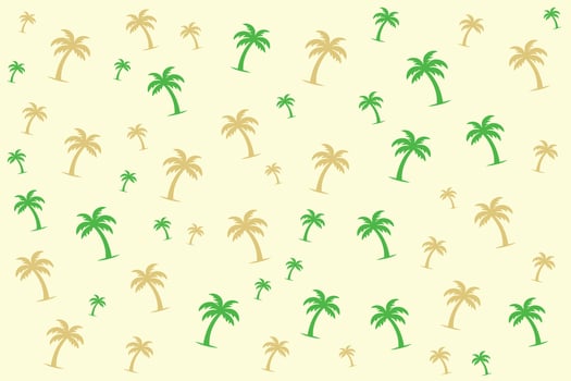 a pattern of palm trees on a yellow background vector