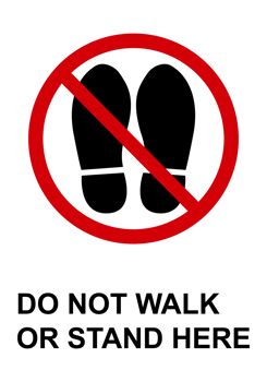 Sign do not step. Sign do not walk. Areas with fragile surfaces such as glass, plastic. Warning to avoid walking on the lawn. Not stand here. png