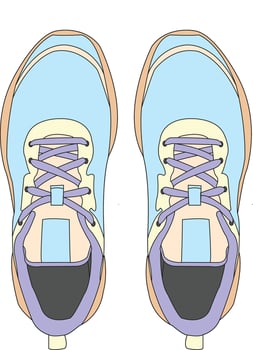 Sneakers shoes, Sneakers in flat style, isolated sneakers shoes fashion. Sneakers drawing vector