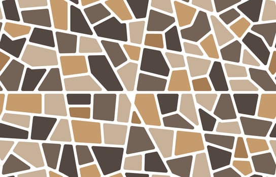 Brown mosaic stone tile or floor seamless pattern vector