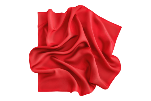 A red silk scarf on a black background png