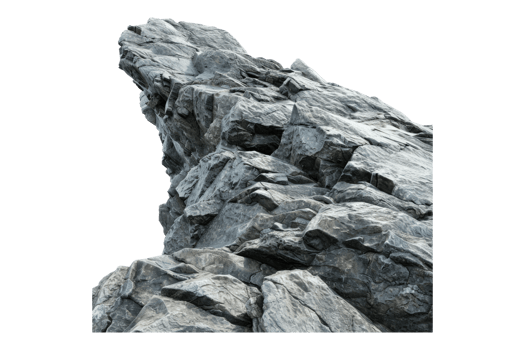 Rough rocky surface isolated on transparent background. png