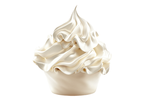 A white cupcake with whipped cream on top png