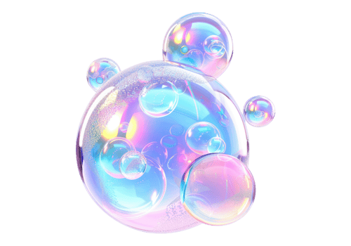 Soap bubbles isolated, transparent background, , cutout. png