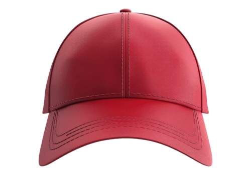 A red baseball cap on a transparent background. png