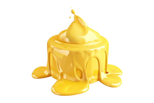 A yellow candle with liquid dripping from it png