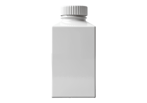 White milk packaging box with lid for easy pouring isolated on transparent background png