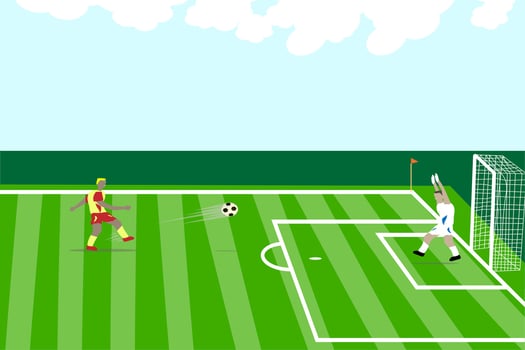 image Illustration of two people playing football on the field vector