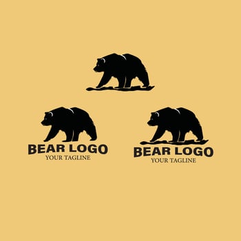 3 Bear walk Shilloutte for logo and Illutration vector