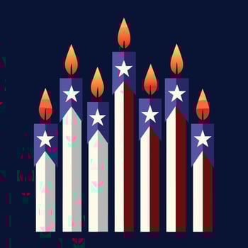 Patriot Day American Flag Candle vector