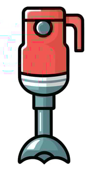 A flat illustration of immersion blender or hand mini blender isolated on white background vector