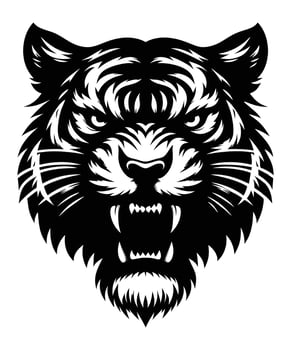 Tiger face silhouette design vector
