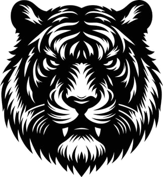 A Tiger face silhouette art vector