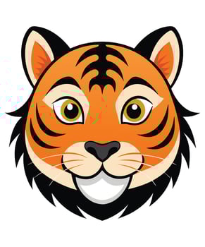 a cute tiger face silhouette design vector