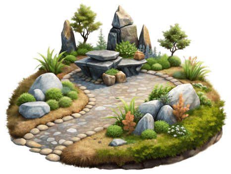 Quiet Serenity Rock Garden png