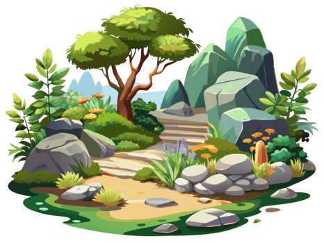 Stone Serenity in Nature Art png