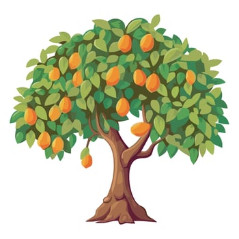 An orange tree with fruit on it vector