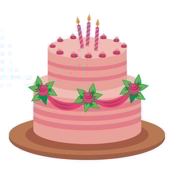 Birthday cake with candles illustration vector